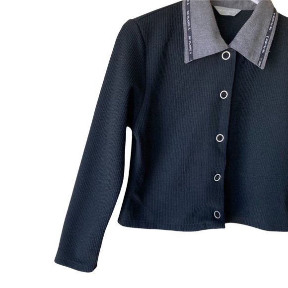 Y2K Style Ribbed Knit Cropped Button Up - Picture 3 of 6